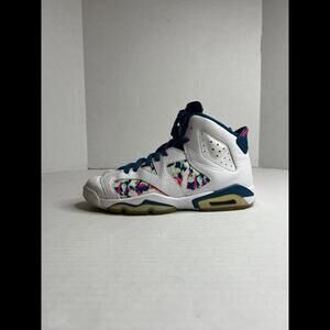 Nike Air Jordan 6 White-Fuchisa‎ - Size 7Y